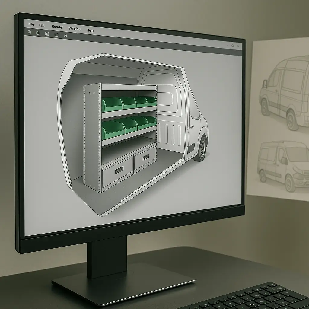 Modélisation 3d aménagement utilitaire annecy