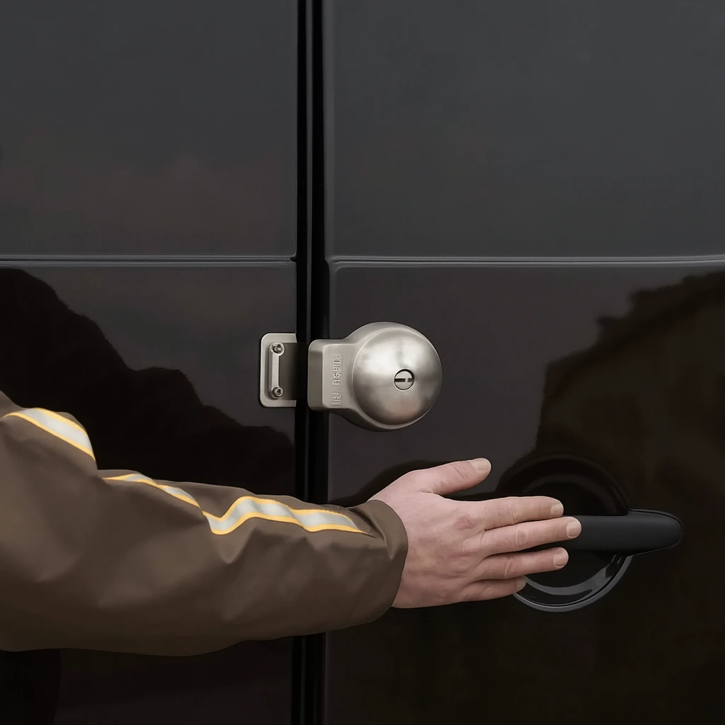 serrure de sécurité sur véhicule utilitaire